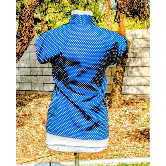 Vintage JCPenny Women's Med Polka Dot Ribbon Accent V-Neck Button-Up EUC - Picture 2 of 5